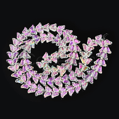 Electroplate Glass Beads Strands X-EGLA-N012-04P-1