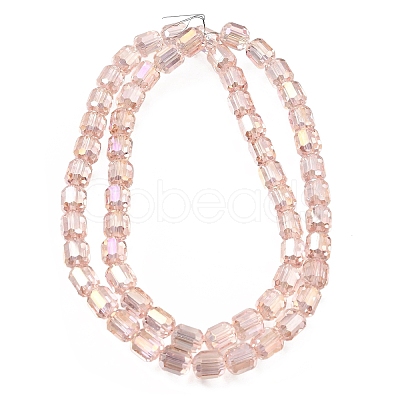 Electroplate Transparent Column Glass Beads Strands EGLA-A043-02-AB06-1