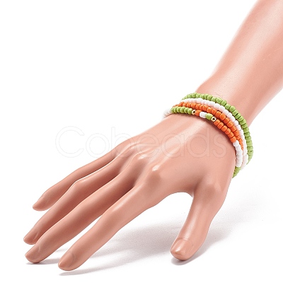 4Pcs 4 Color Glass Beaded Stretch Bracelets Set for Women BJEW-JB08805-1