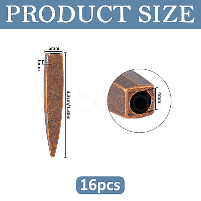 16Pcs Zinc Alloy Cord End FIND-FH0018-03R-1