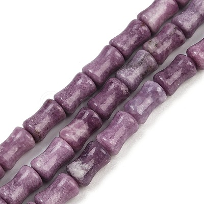 Natural Lepidolite/Purple Mica Stone Beads Strands G-F792-B01-1