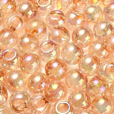 UV Plating Rainbow Iridescent Acrylic Beads OACR-G012-04B-1