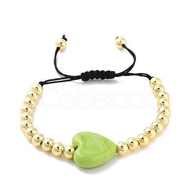 Handmade Lampwork Heart Bracelets BJEW-Q338-01A-1