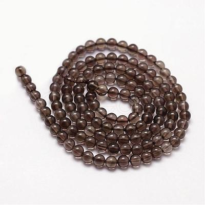 Natural Smoky Quartz Beads Strands G-N0195-02-3mm-1