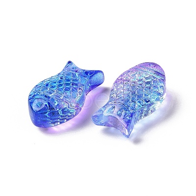 Transparent Spray Painted Glass Beads X1-GLAA-I050-10A-1