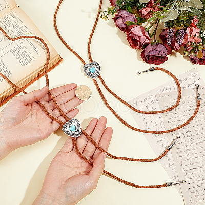 2Pcs PU Leather Bolo Tie Necklaces NJEW-ME0001-22B-1