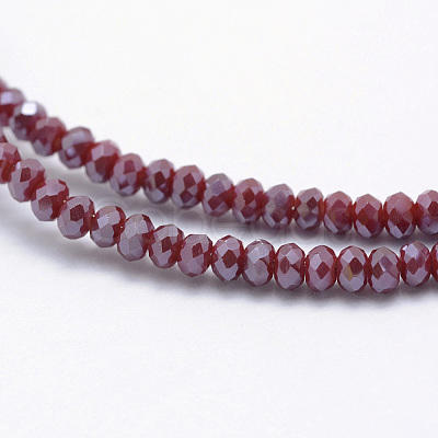 Electroplate Opaque Glass Beads Strands X-EGLA-J144-PL-B04-1