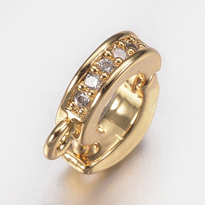 Brass Micro Pave Cubic Zirconia Enhancer Shortener Bails X-ZIRC-A008-10-01G-1