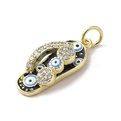 Brass Micro Pave Cubic Zirconia Pendants KK-E092-19G-03-1