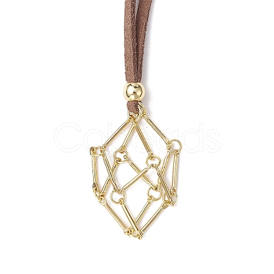 Crystal Holder Cage Necklaces NJEW-JN04586-02-1