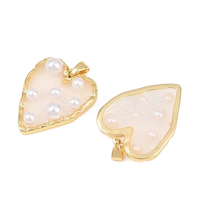 Rack Plating Brass & Epoxy Resin Pendants KK-C059-10A-G-1