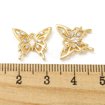 Hollow Brass Micro Pave Cubic Zirconia Pendants KK-H460-51G-1