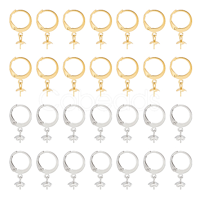 40Pcs 2 Colors 304 Stainless Steel Leverback Earring Findings STAS-UN0046-30-1