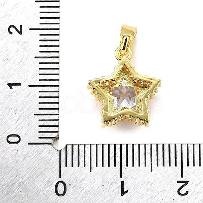 Brass Micro Pave Cubic Zirconia Charms KK-R227-04G-1