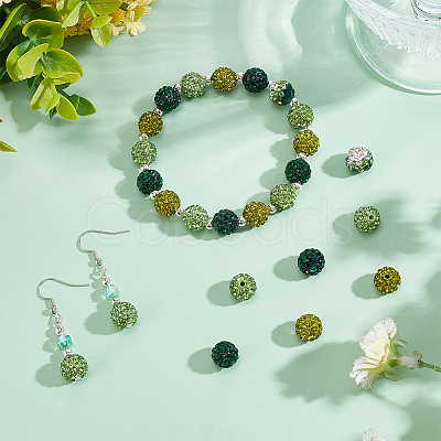70Pcs 7 Colors Pave Disco Ball Beads RB-PH0001-34-1