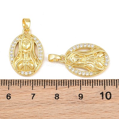Brass Micro Pave Clear Cubic Zirconia Pendants CU-CBAA571-11G-1