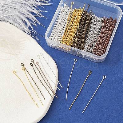 200Pcs 5 Colors Brass Eye Pins KK-YW0002-04-1