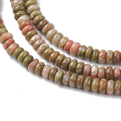 Natural Unakite Beads Strands G-H292-A16-02-1