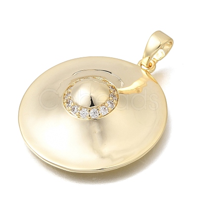 Brass Micro Pave Clear Cubic Zirconia Pendants KK-C255-30G-1