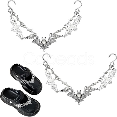 2Pcs Alloy Bat Shoes Chain AJEW-FG0004-50A-1