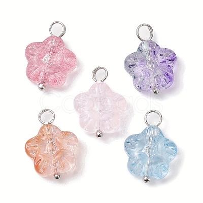 Transparent Baking Paint Glass Pendant PALLOY-JF02340-02-3S-1