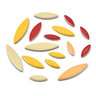 Flat Elongated Leaf Porcelain Mosaic Tiles PR-CBA4734-02B-1