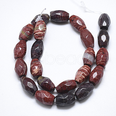 Natural Red Rainbow Jasper Beads Strands G-S357-A02-1