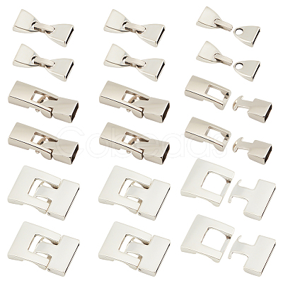 18 Sets 3 Style Tibetan Style Alloy Snap Lock Clasps FIND-PH0008-27-1
