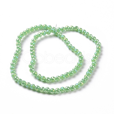 Electroplate Opaque Solid Color Glass Beads Strands X-GLAA-E036-10C-1