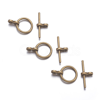 Tibetan Style Toggle Clasps TIBE-A001-25AB-NF-1