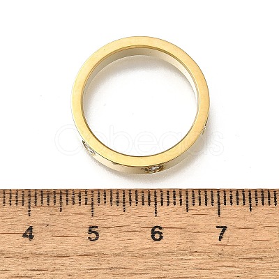 304 Stainless Steel Crystal Rhinestone Finger Rings for Women RJEW-B120-02G-1