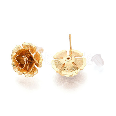 Brass Stud Earring Findings KK-T074-90G-1