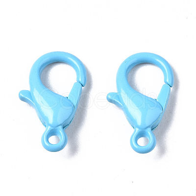 Spray Painted Eco-Friendly Alloy Lobster Claw Clasps X-PALLOY-T080-06E-NR-1