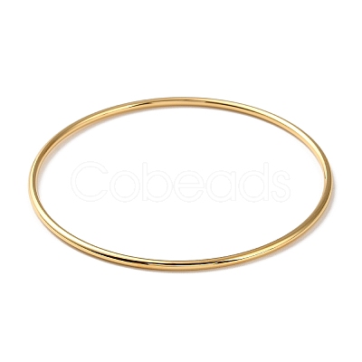 Ion Plating(IP) 304 Stainless Steel Simple Plain Bangle for Women High Polished BJEW-F461-01B-G-1