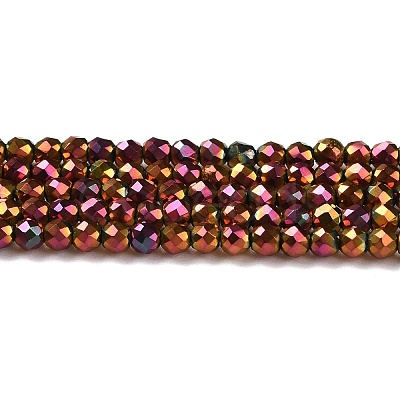 Electroplate Glass Beads Strands GLAA-H021-01A-FP10-1