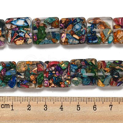 Dyed Natural Imperial Jasper with Resin Beads Strands G-G083-C05-01-1