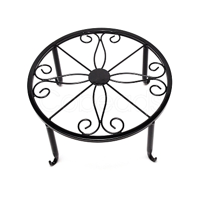 Flat Round Iron Flowerpot Holder AJEW-WH0252-23C-1