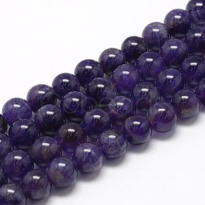 Natural Amethyst Beads Strands G-R446-8mm-21-1