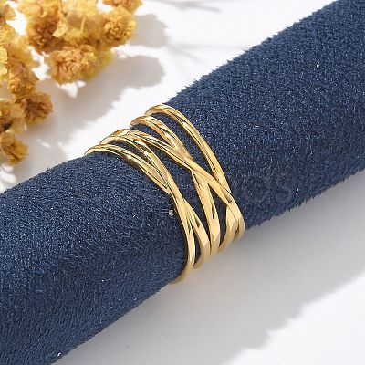 304 Stainless Steel Multilayer Open Cuff Rings LS-RJEW-Z077-01G-04-1