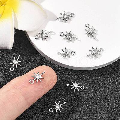 SHEGRACE Brass Clear Cubic Zirconia Charms XGRQ2O255-426P-1
