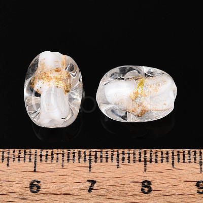 Handmade Gold & Silver Foil Glass Beads FOIL-N030-02I-1