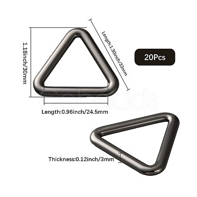 20Pcs Triangle Alloy Linking Rings FIND-CY0001-17B-1