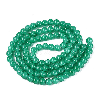 Baking Paint Crackle Glass Bead Strands DGLA-Q023-8mm-YS22-1