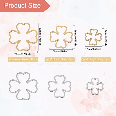 48Pcs 6 Style 316 Stainless Steel Link Rings STAS-CA0002-15-1