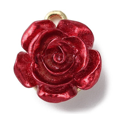 Opaque Resin Rose Pendants X-PALLOY-Z016-02G-1