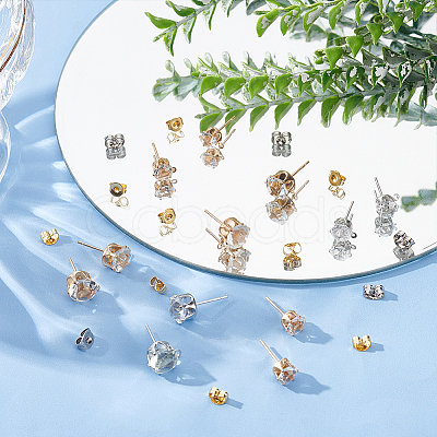 120Pcs 4 Style Iron Stud Earring Findings DIY-OC0010-07-1