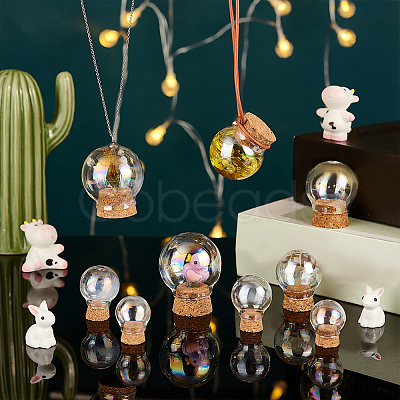 10Pcs 5 Style Iridescent Glass Dome Cover AJEW-PH0004-88-1