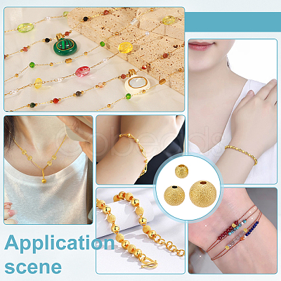 220Pcs 3 Styles Brass Textured Beads KK-ME0002-68G-1