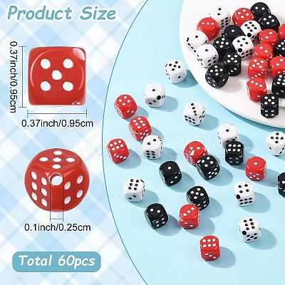 60Pcs 3 Colors Acrylic Beads OACR-YW0003-97-1