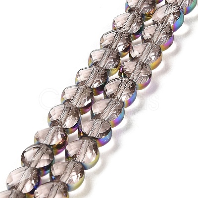 Electroplate Transparent Glass Beads Strands EGLA-Z001-02B-1